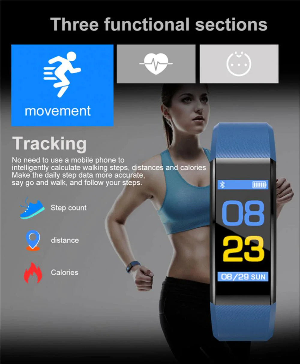 Health Smartwatch with Activity & BP Tracking