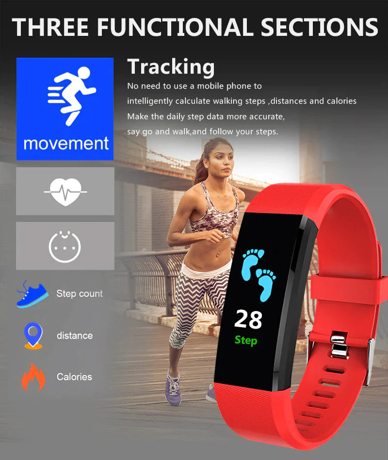 Health Smartwatch with Activity & BP Tracking